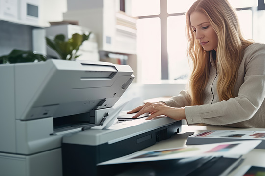Lady using a photocopier