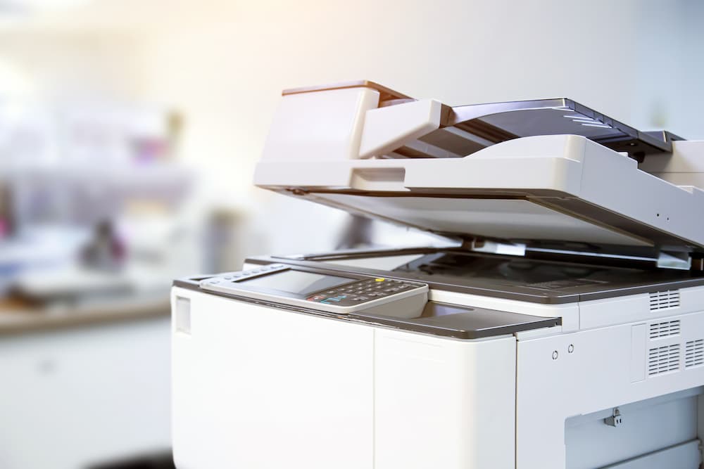 Image of office printers used to show printer rental options and packages